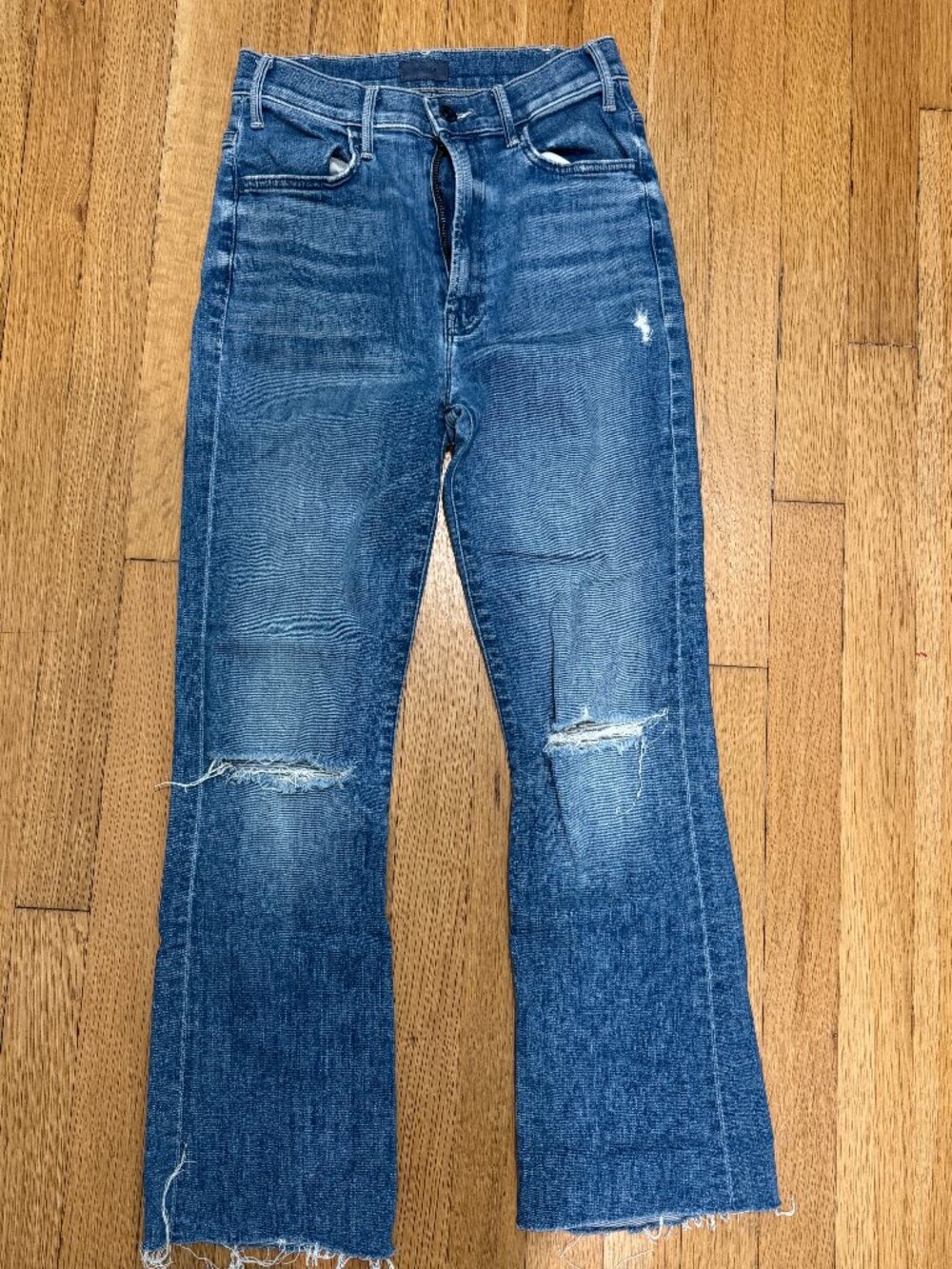 MOTHER The Hustler Ankle Fray Jeans | Medium Wash | Size 26